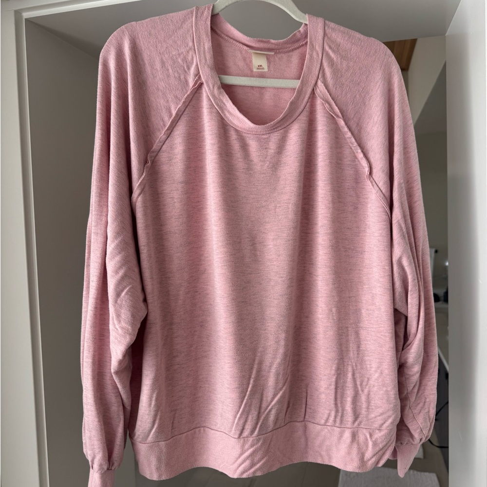 Mossimo Supply Co. Light Pink Heathered Lightweight Sweatshirt